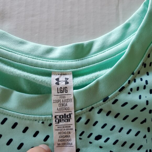 Under Armour Mint Green Long Sleeve Crew Neck Shirt Cold Gear - Large - Picture 9 of 14